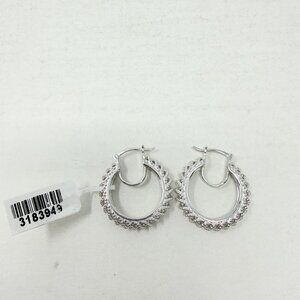 Shop LC KARIS Collection Diamond Accent Platinum Bond Brass Hoop Earrings 5491